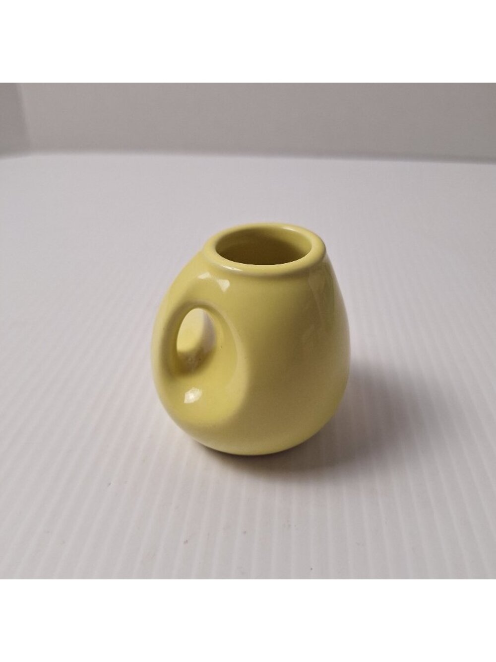 VTG HALL CHINA MCM INDIVIDUAL CREAMER MINI PITCHER TOOTHPICK HOLDER PALE YELLOW